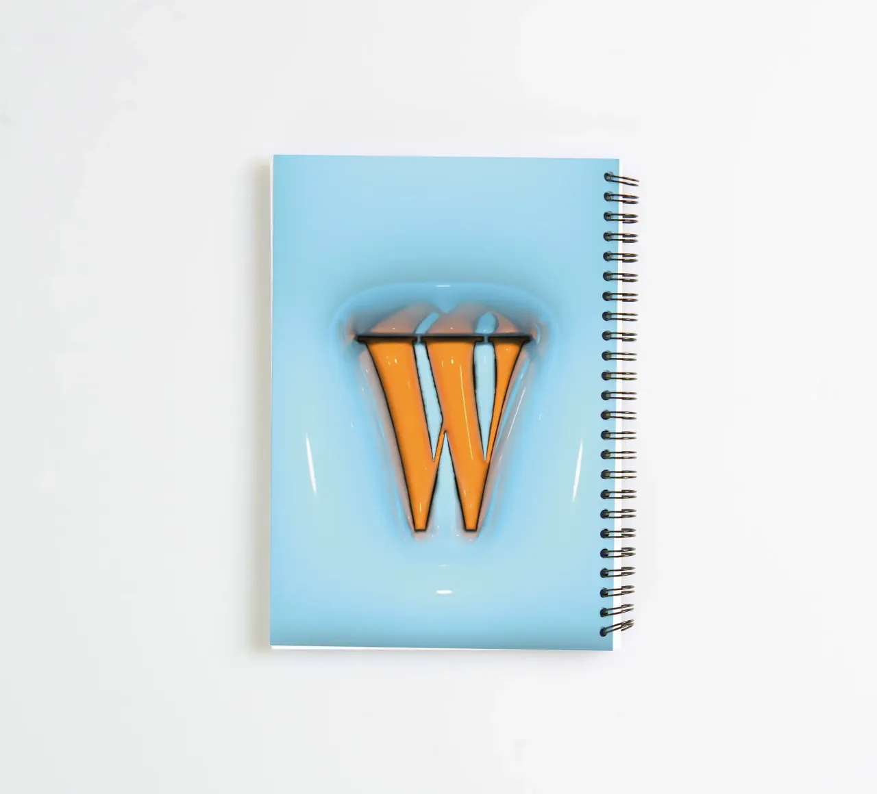 Bubblegum Aufblasen Initialen W Blau Ringbuch von Malou-Studio