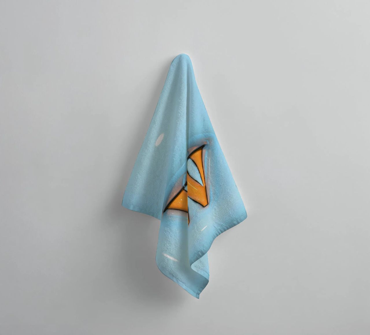 Bubblegum Inflate Initials W Blue towel by Malou-Studio