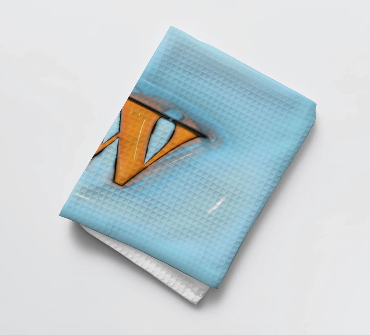 Bubblegum Inflate Initials W Blue tea towel by Malou-Studio