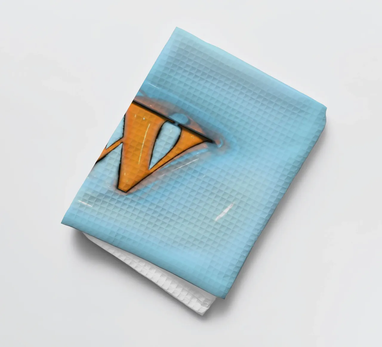 Bubblegum Inflate Initials W Blue tea towel by Malou-Studio