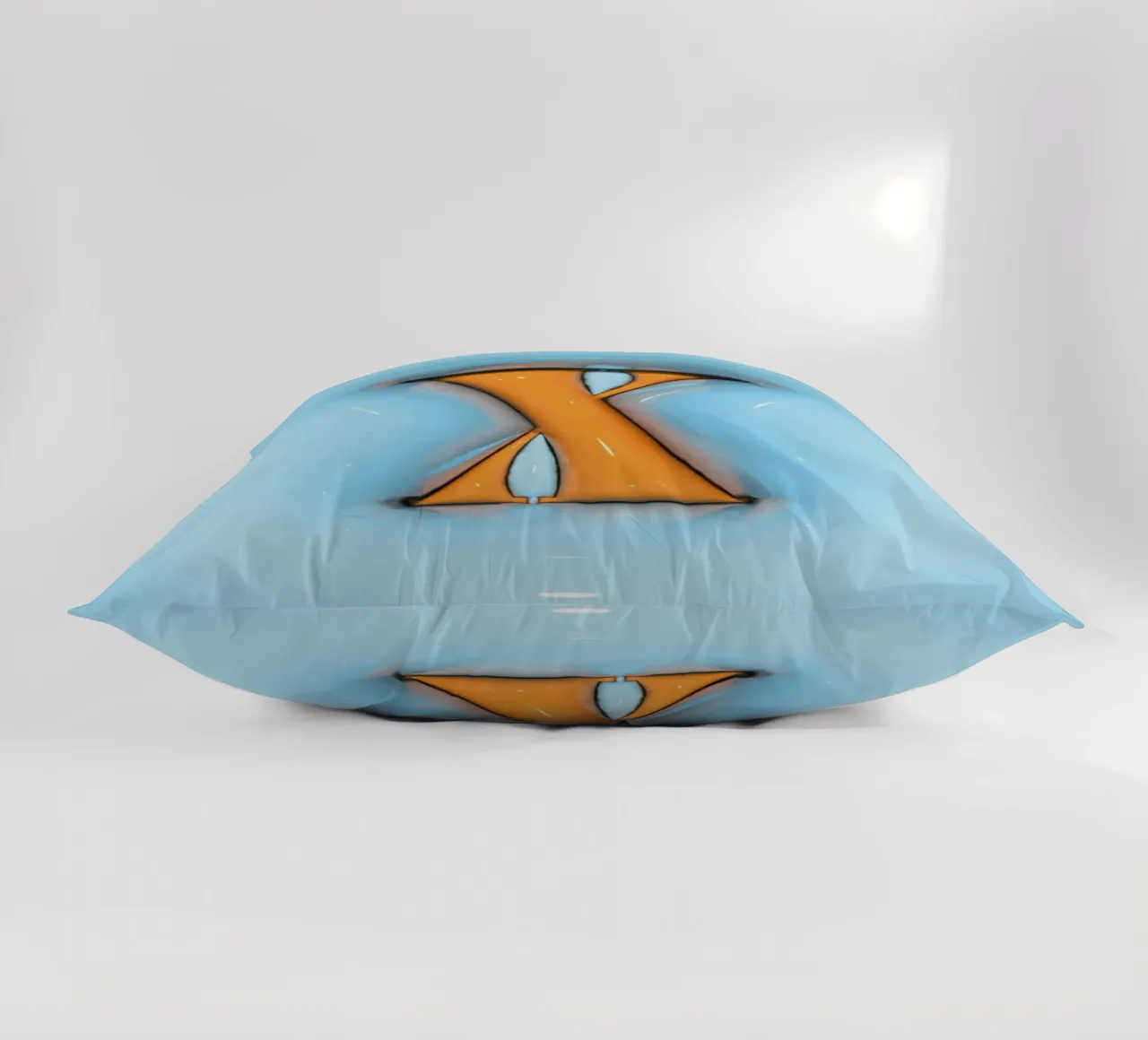 Gonfiaggio Bubblegum Iniziali X Blu cuscino da Malou-Studio