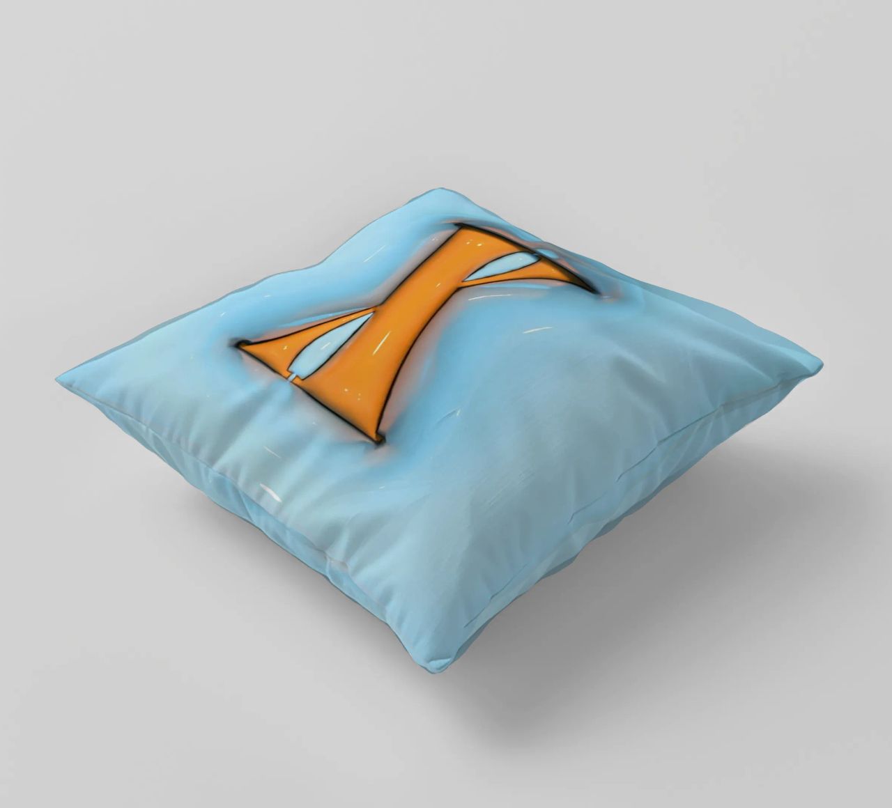 Bubblegum Inflate Initials X Blue decorative cushion by Malou-Studio