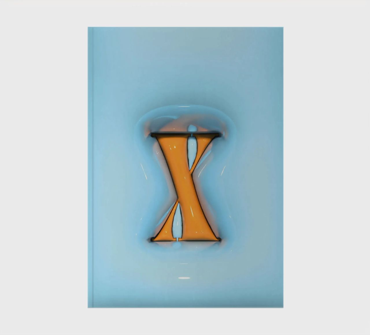 Bubblegum Inflate Initials X Blue notebook by Malou-Studio