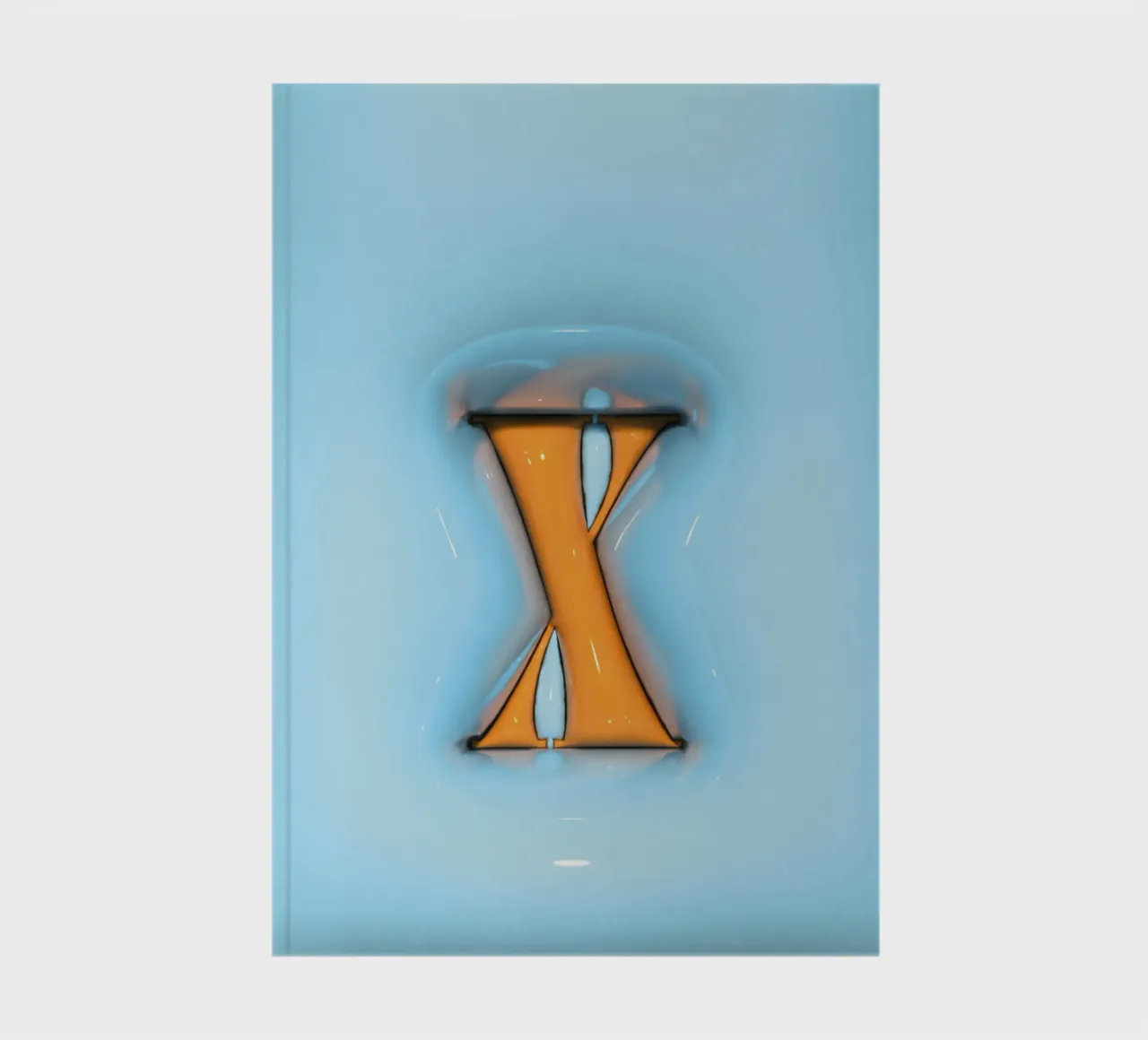Bubblegum Opblaas Voorletters X Blauw notitieboek van Malou-Studio