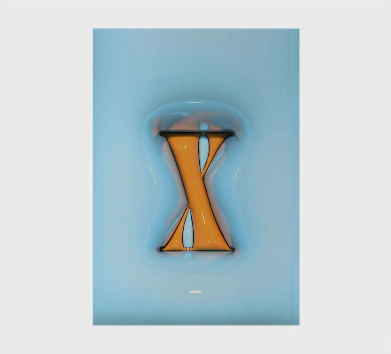 Bubblegum Inflate Initials X Blue notebook by Malou-Studio