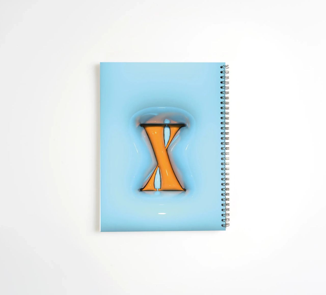 Bubblegum Inflate Initials X Blue spiral notebook by Malou-Studio