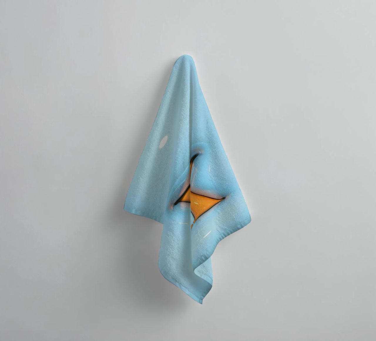 Bubblegum Inflate Initials X Blue towel by Malou-Studio