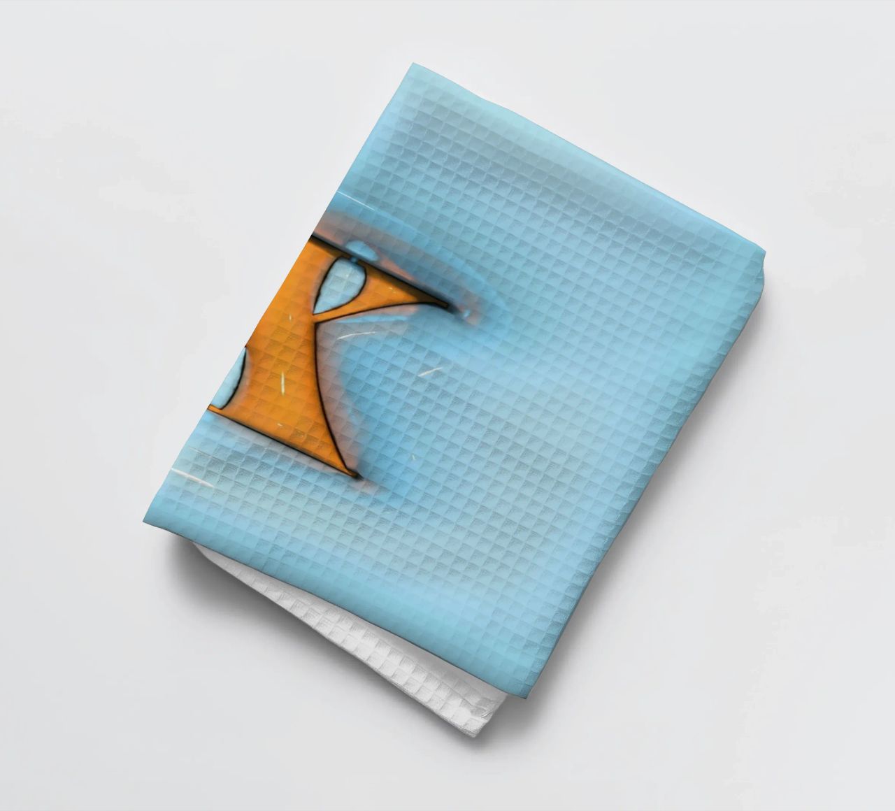 Bubblegum Inflate Initials X Blue tea towel by Malou-Studio