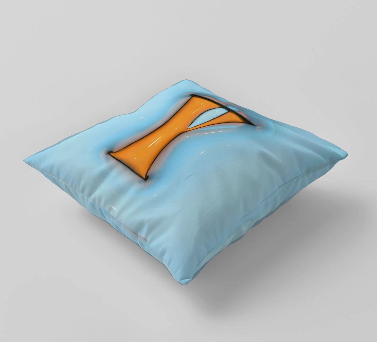 Bubblegum Inflate Initials Y Blue decorative cushion by Malou-Studio