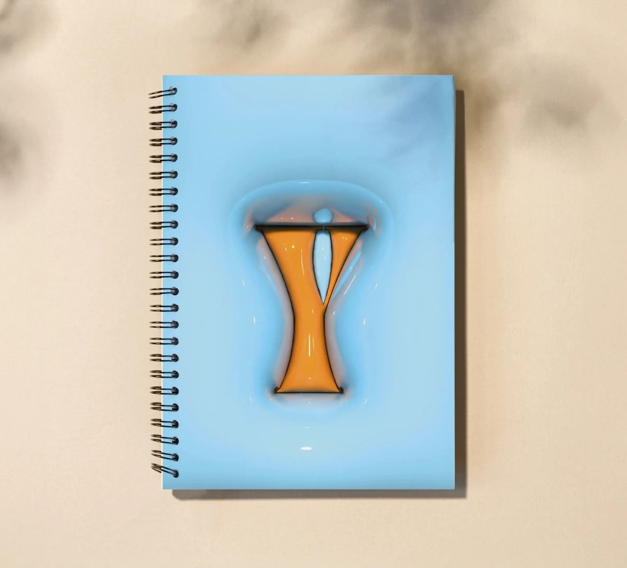 Bubblegum Inflate Initials Y Blue spiral notebook by Malou-Studio