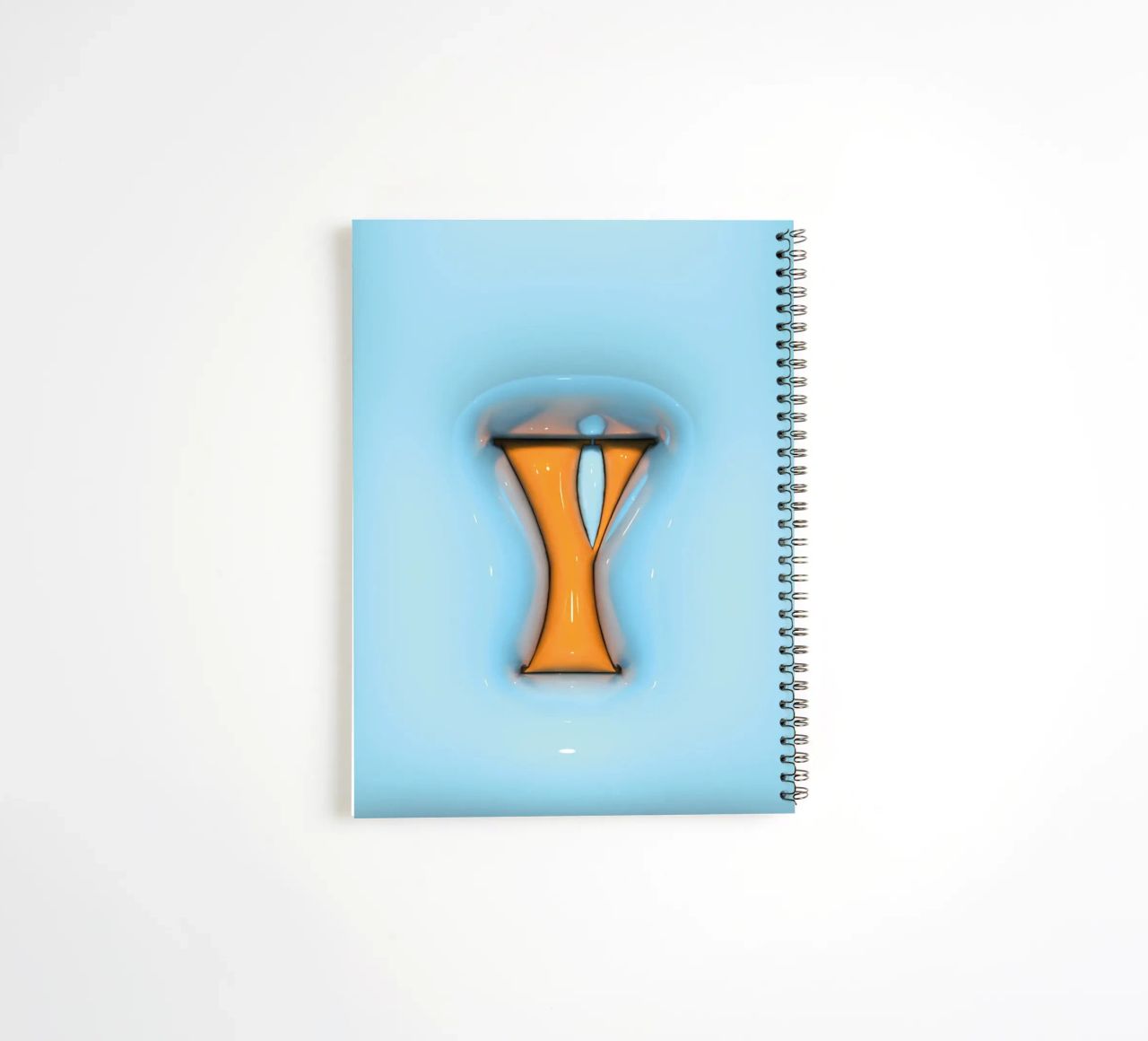 Bubblegum Inflate Initials Y Blue spiral notebook by Malou-Studio