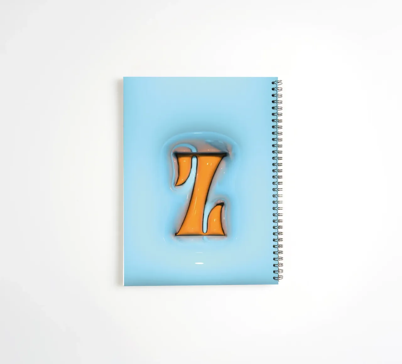 Bubblegum Aufblasen Initialen Z Blau Ringbuch von Malou-Studio