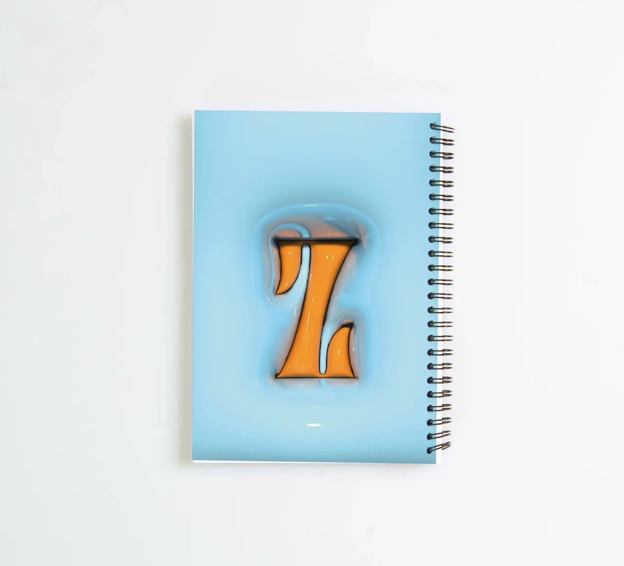 Bubblegum Aufblasen Initialen Z Blau Ringbuch von Malou-Studio