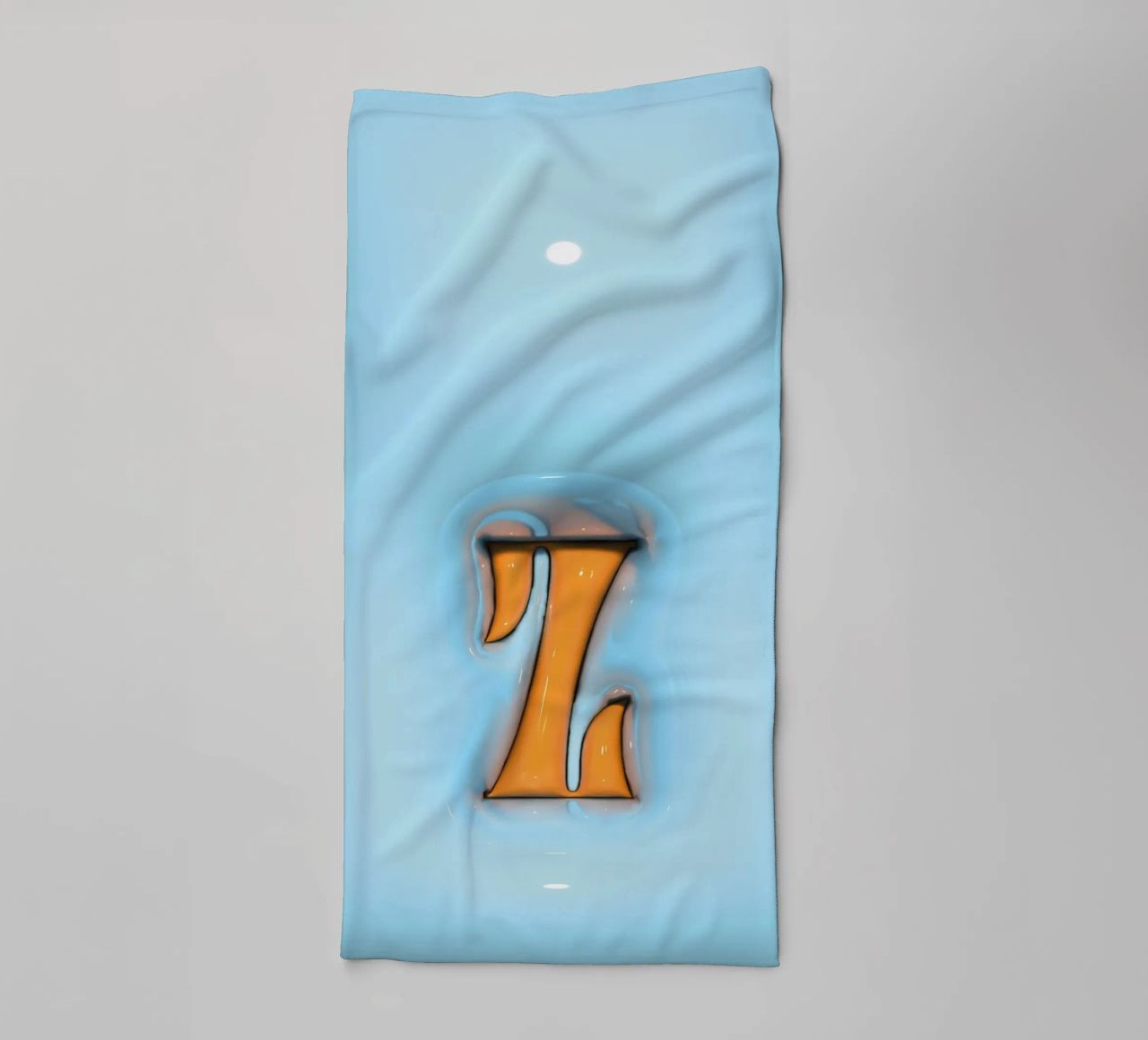 Bubblegum Inflate Initials Z Blue towel by Malou-Studio