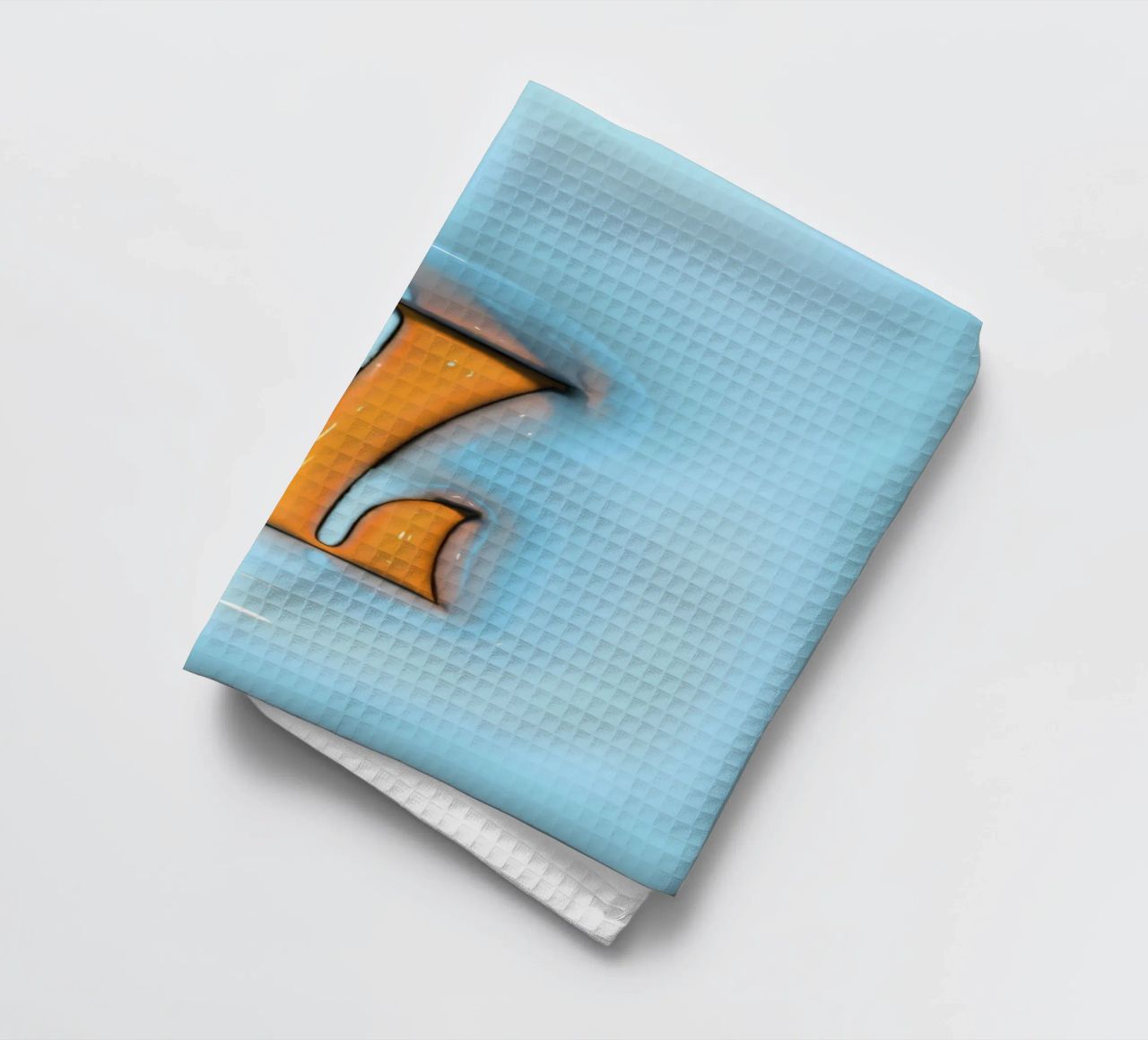 Bubblegum Inflate Initials Z Blue tea towel by Malou-Studio