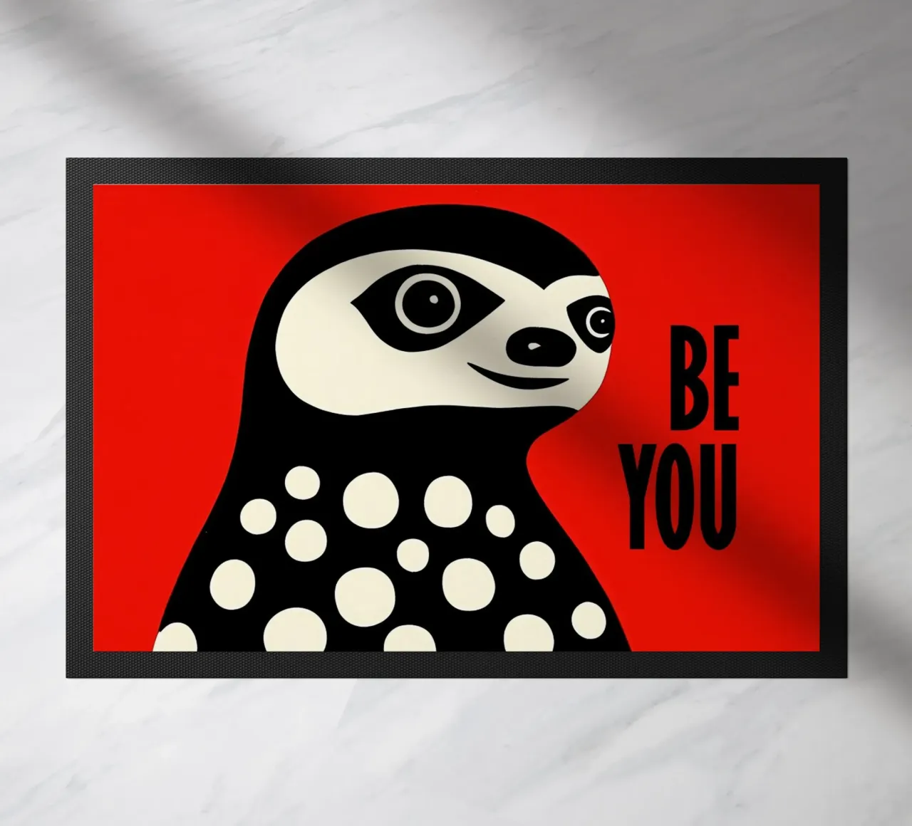 Be Yourself | Funny Sloth Pop Art Portrait doormat by Autofocus