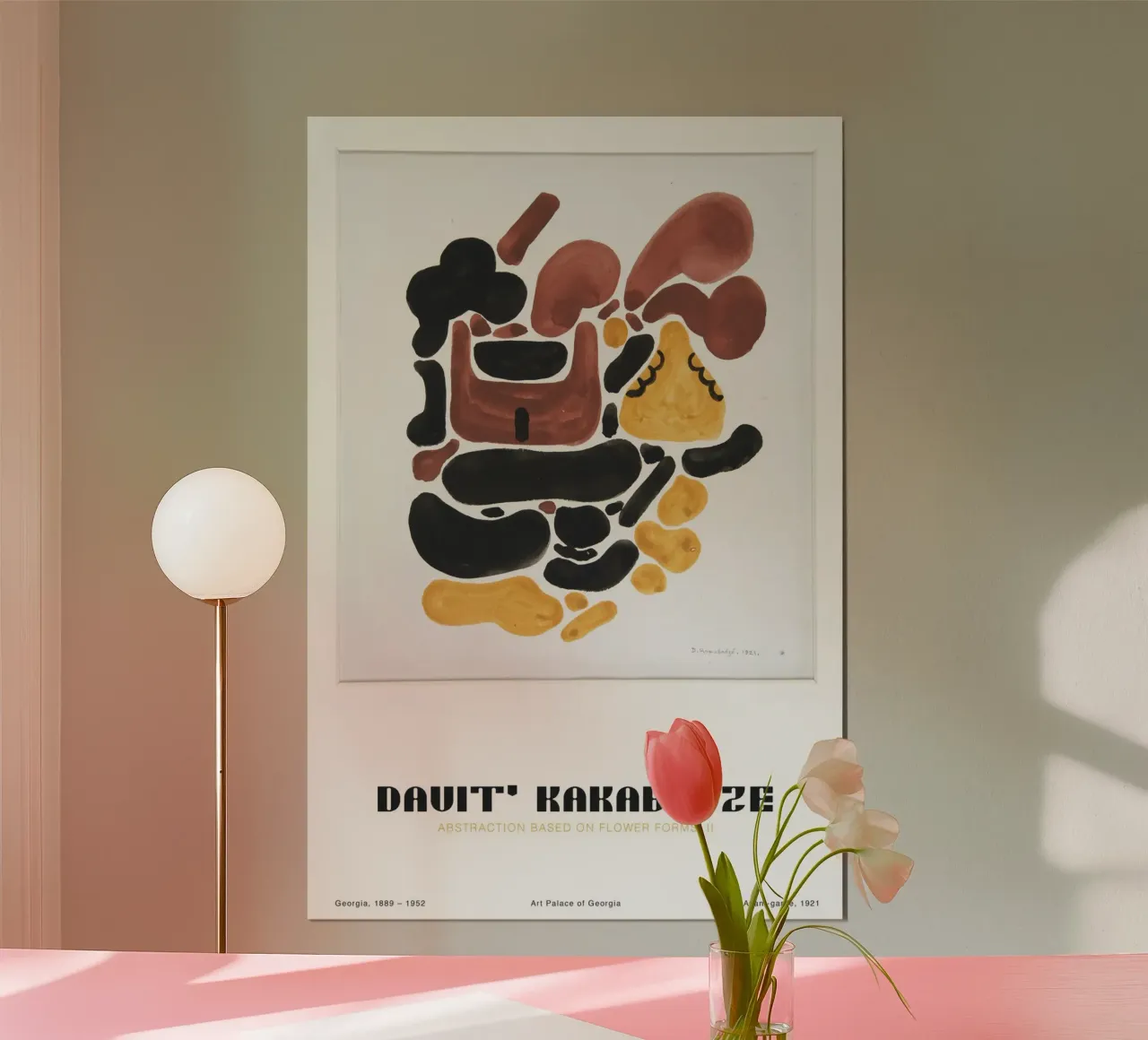 David Kakabadze - Abstraktion von floralen Formen II poster con telaio in plastica da Old Masters