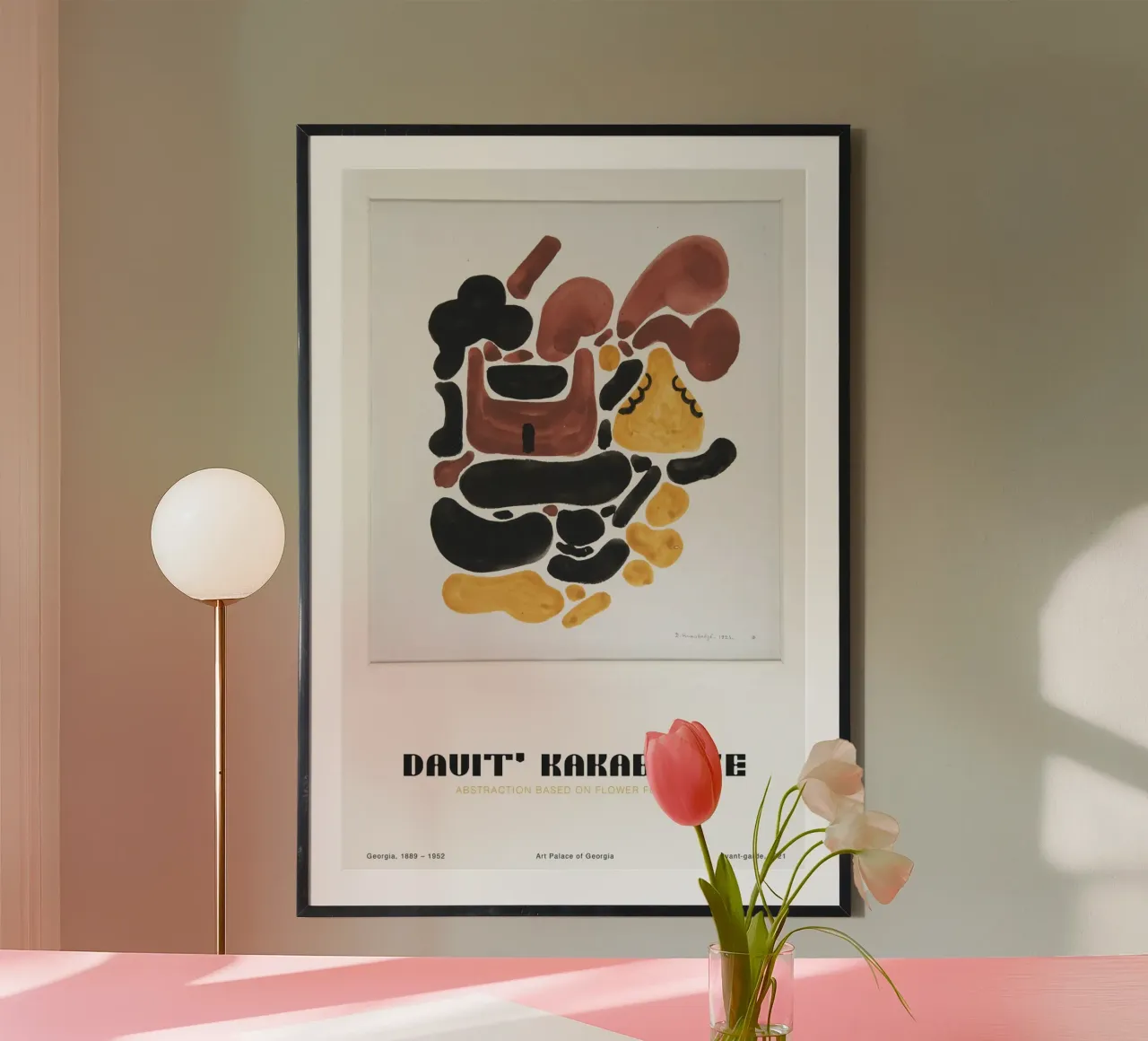 David Kakabadze - Abstraktion von floralen Formen II poster con telaio in plastica da Old Masters