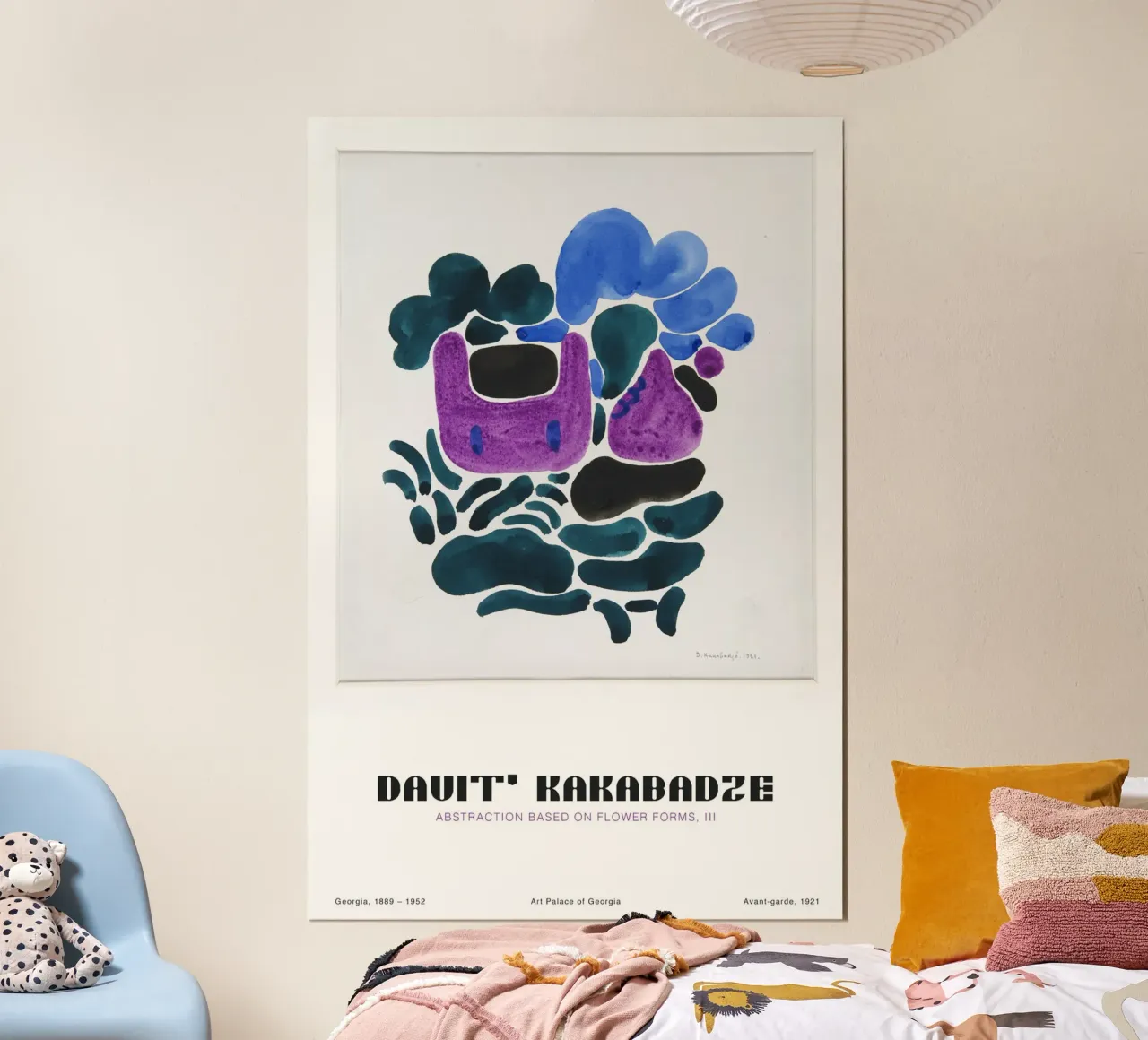 David Kakabadze - Abstraktion von floralen Formen III poster con telaio in plastica da Old Masters