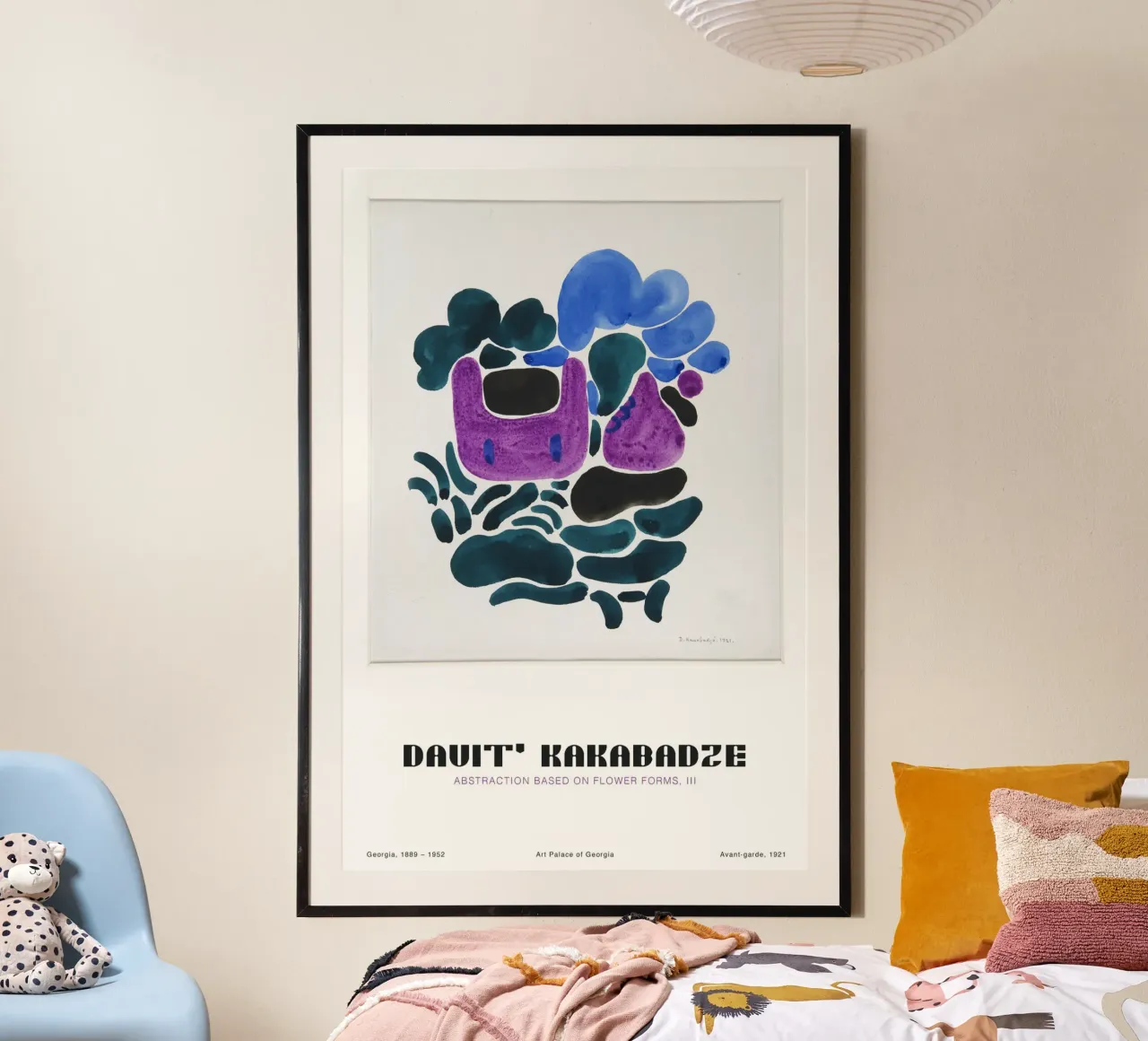 David Kakabadze - Abstraktion von floralen Formen III poster con telaio in plastica da Old Masters