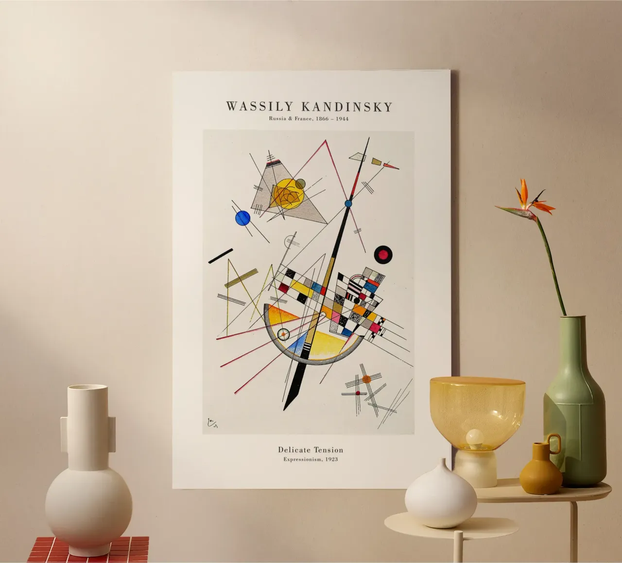 Wassily Kandinsky - Tensione delicata tela con Cornice a cassetta da Old Masters