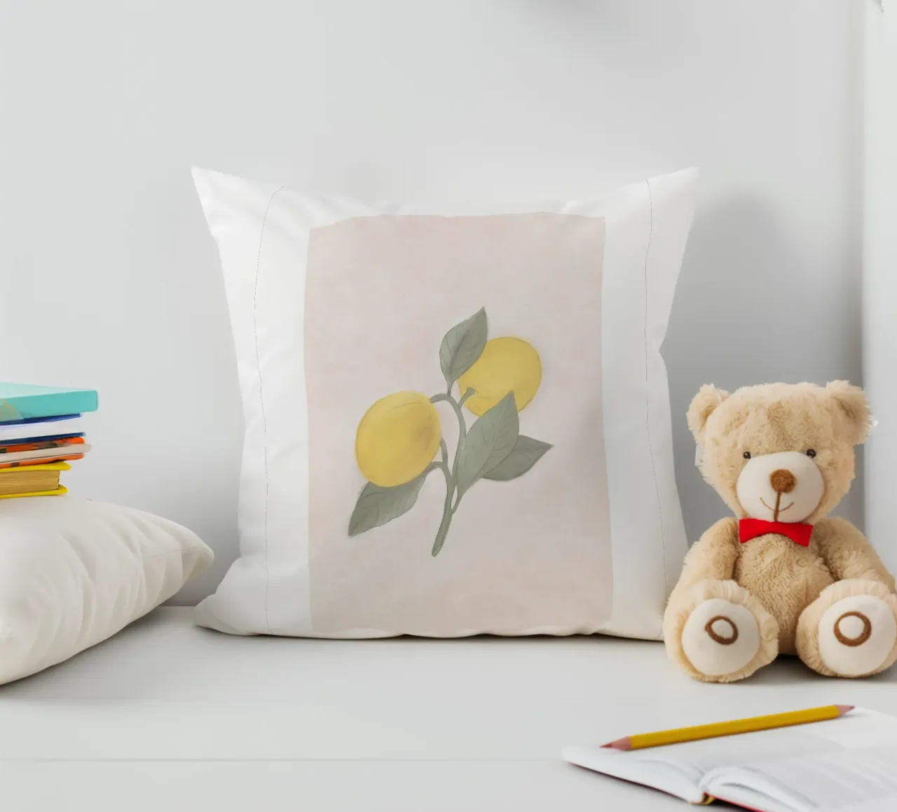Limone francese del mercato contadino dipinto a mano cuscino da Bloomery Decor