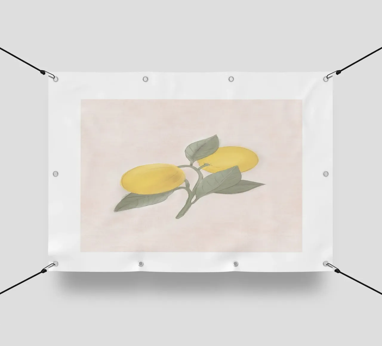 Handbemalte französische Zitrone vom Bauernmarkt PVC Plane von Bloomery Decor