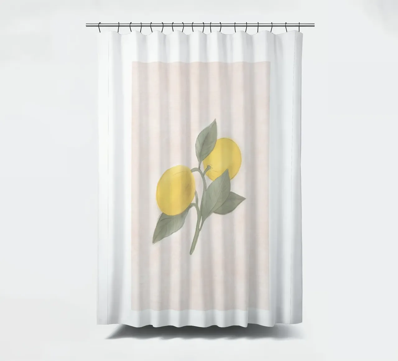 Handbemalte französische Zitrone vom Bauernmarkt Duschvorhang von Bloomery Decor