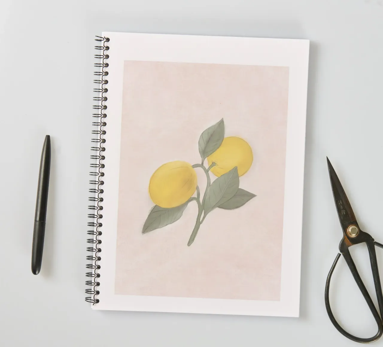 Limone francese del mercato contadino dipinto a mano diario ad anelli da Bloomery Decor