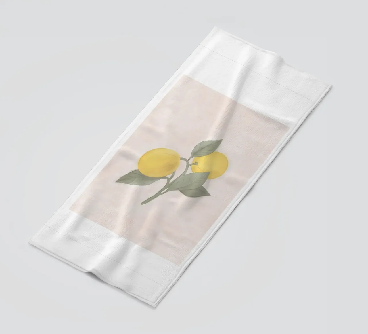 Handbemalte französische Zitrone vom Bauernmarkt Strandtuch von Bloomery Decor