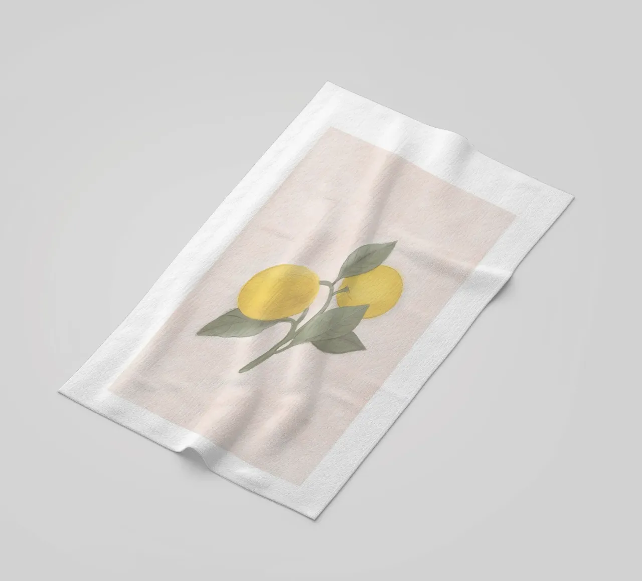 Handbemalte französische Zitrone vom Bauernmarkt Strandtuch von Bloomery Decor