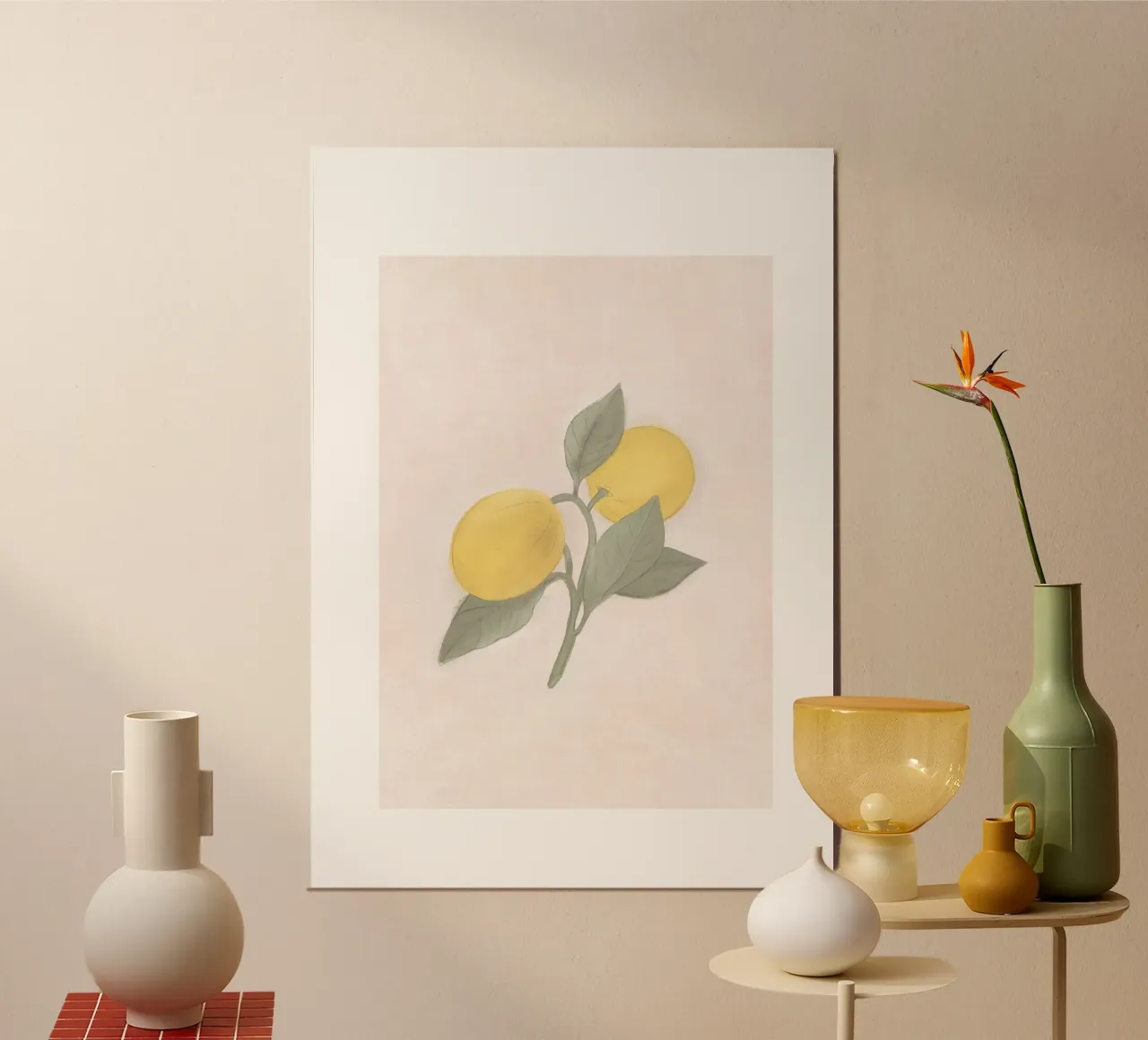 Limone francese del mercato contadino dipinto a mano alluminio dibond da Bloomery Decor