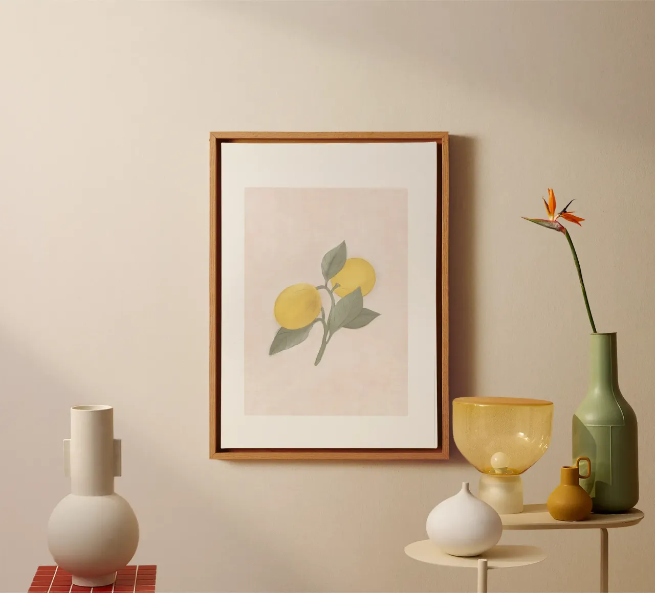 Handbemalte französische Zitrone vom Bauernmarkt Leinwand von Bloomery Decor