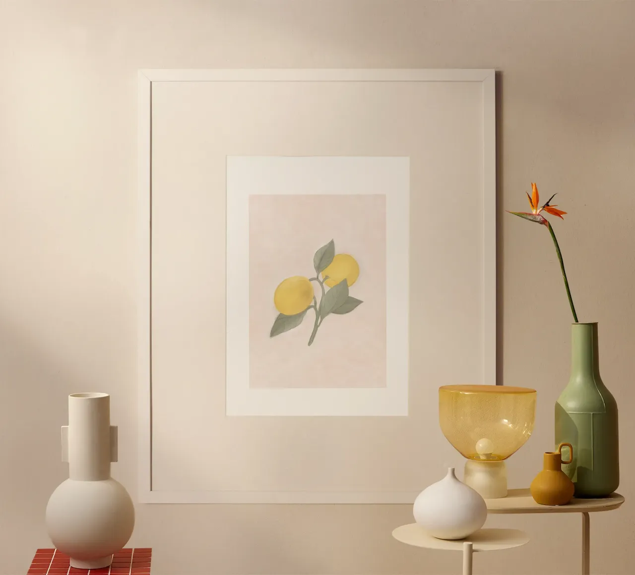 Handbemalte französische Zitrone vom Bauernmarkt Hahnemühle von Bloomery Decor