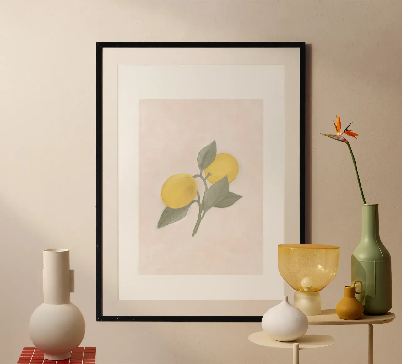 Handbemalte französische Zitrone vom Bauernmarkt Hahnemühle von Bloomery Decor