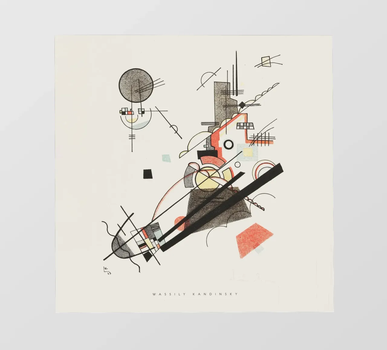 Wassily Kandinsky - Fröhlicher Aufstieg telo in pvc da Old Masters