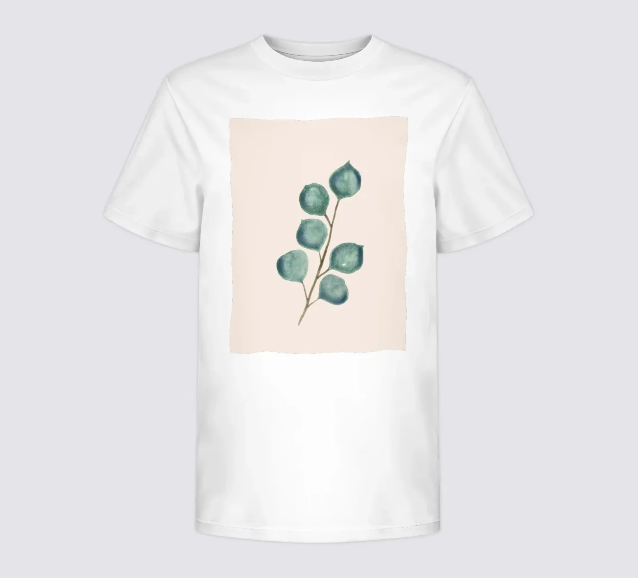 Handgemalter Eukaplytus-Zweig in Aquarelltechnik Kinder T-Shirt von Bloomery Decor