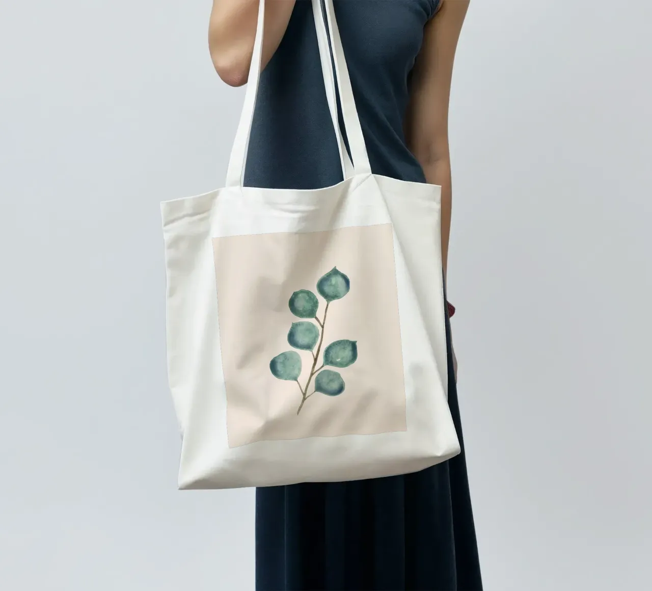 Branche d'eucaplytus peinte à la main à l'aquarelle tote bag de Bloomery Decor