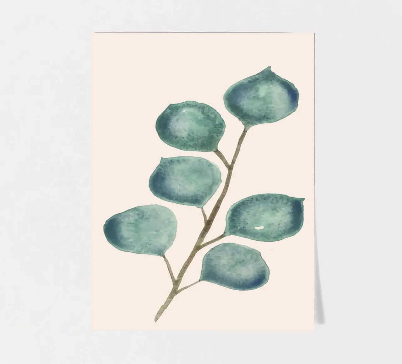 Handgemalter Eukaplytus-Zweig in Aquarelltechnik Stickerbogen von Bloomery Decor