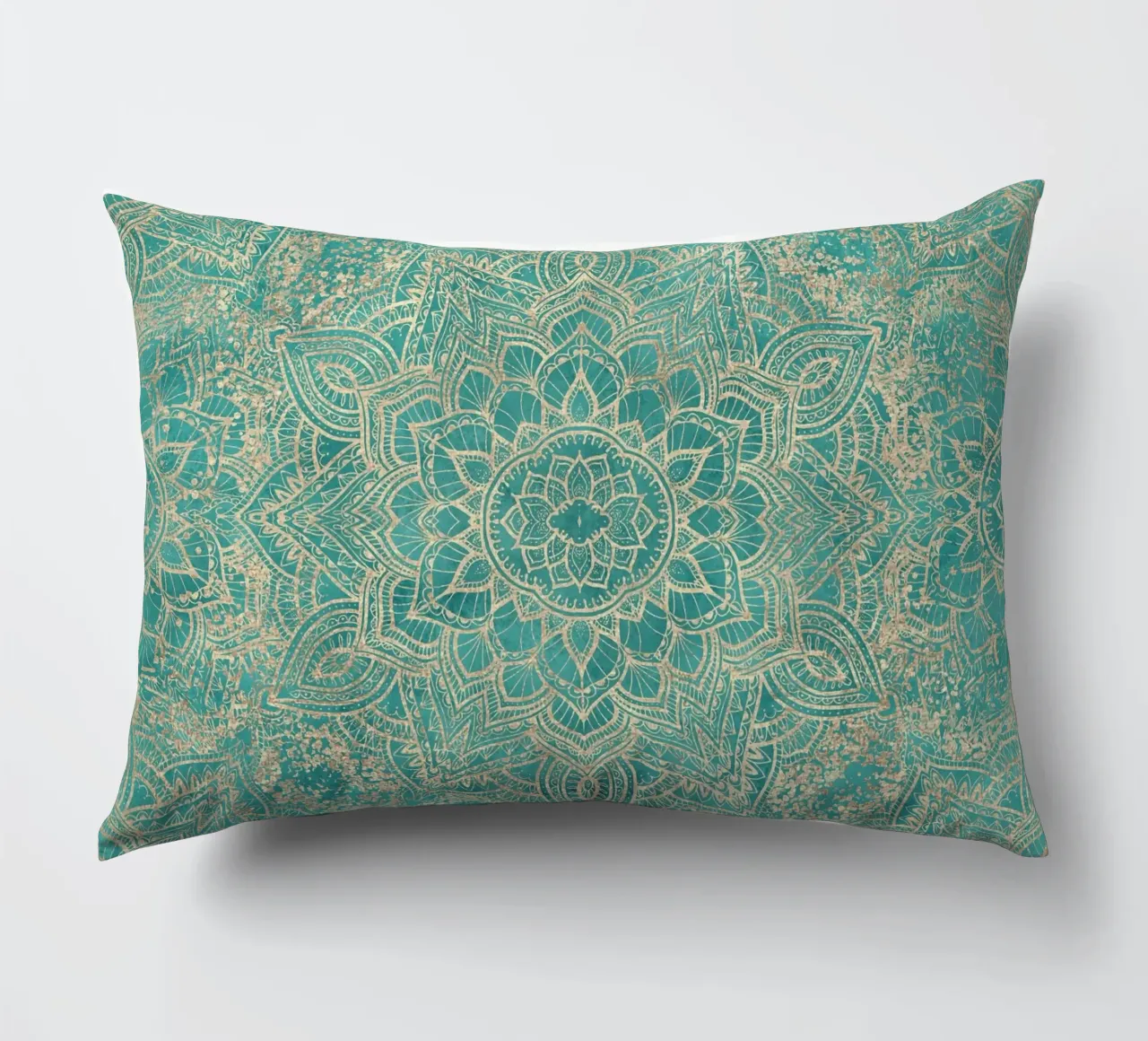 Mandala gioiello Boho azzurro verde acqua cuscino da Bloomery Decor