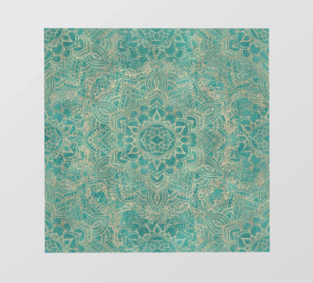 Mandala gioiello Boho azzurro verde acqua telo in pvc da Bloomery Decor