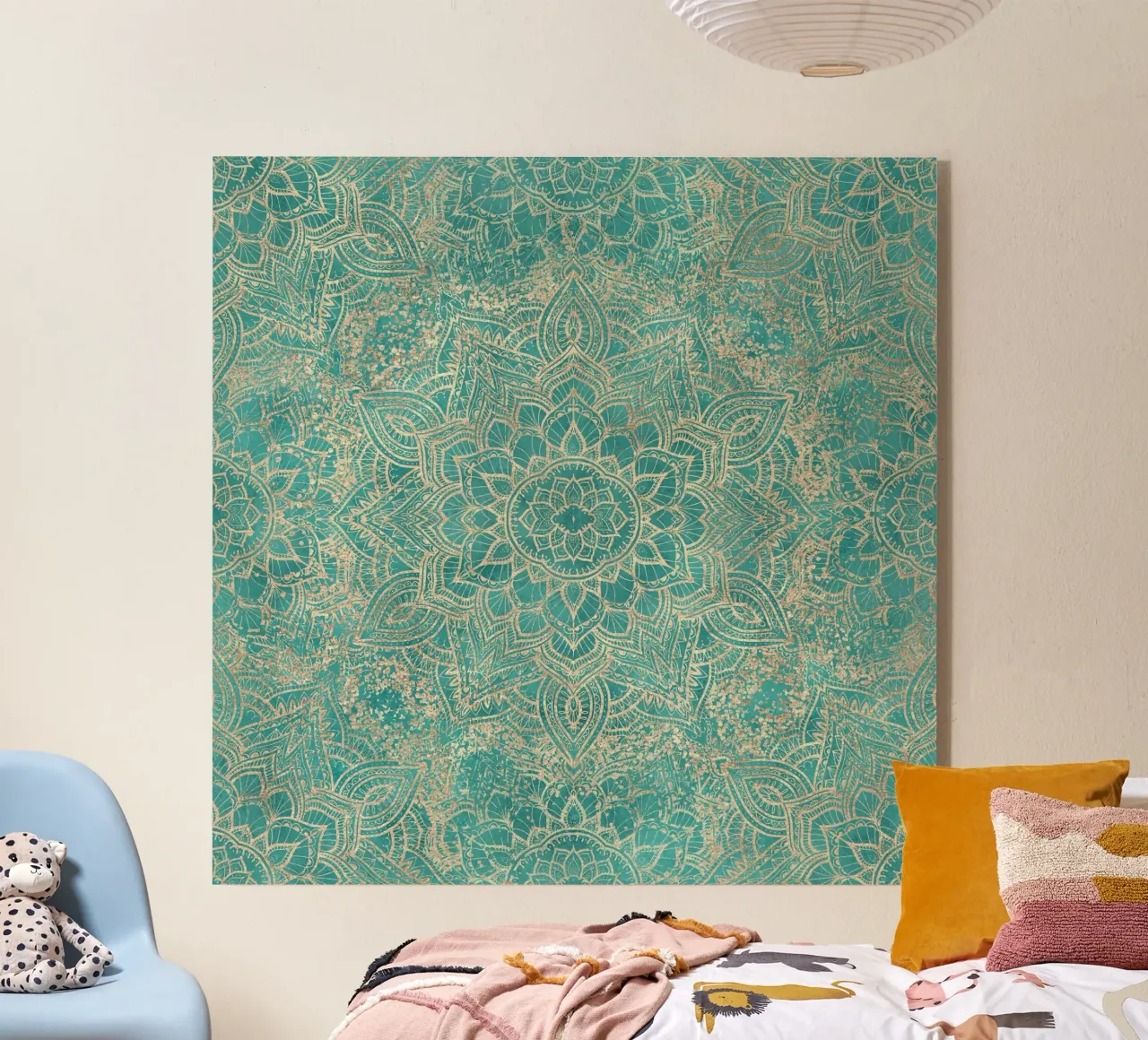 Mandala joya Boho azul celeste metacrilato de Bloomery Decor