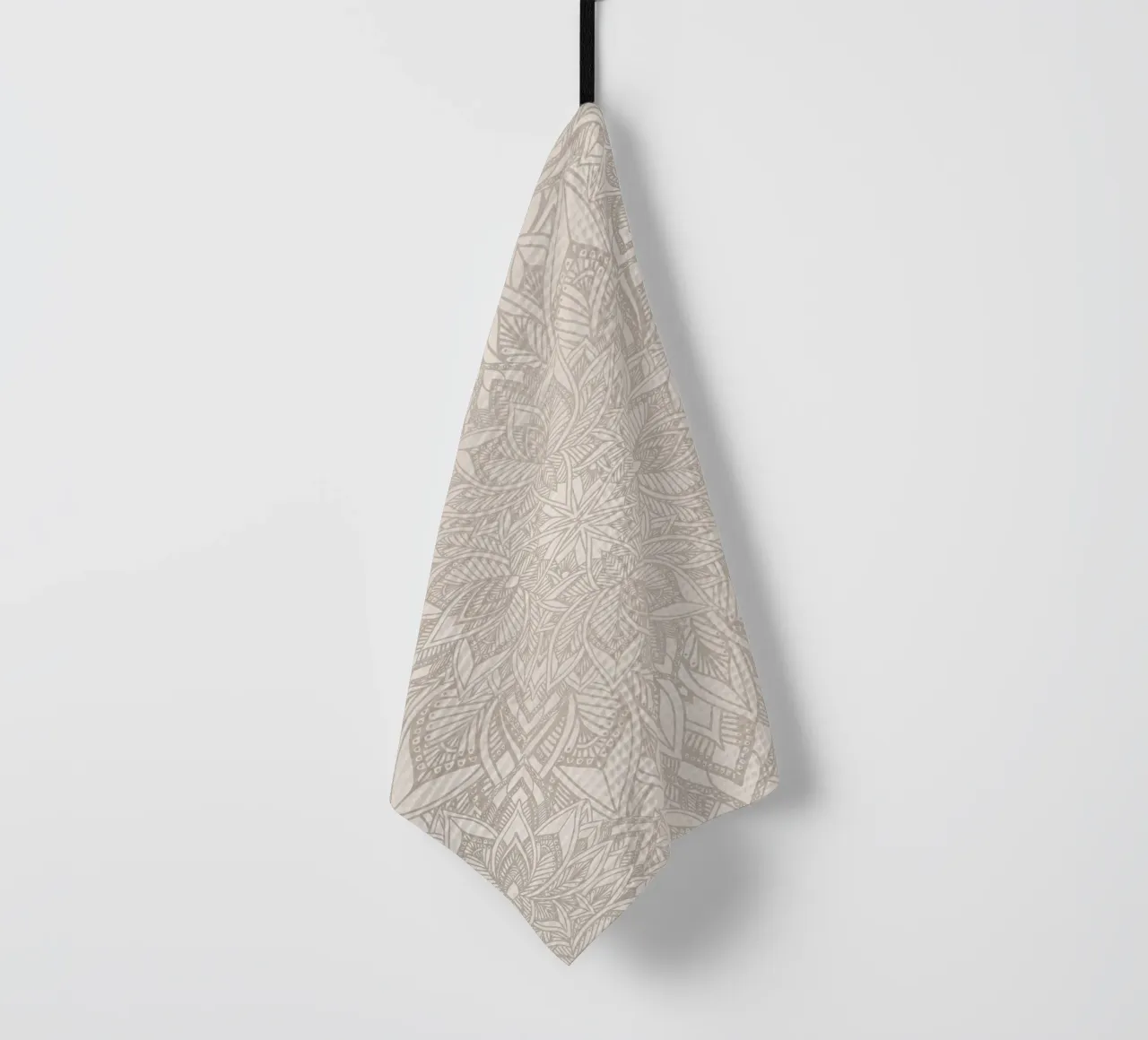 Elegant art deco mandala geometry tea towel by Bloomery Decor