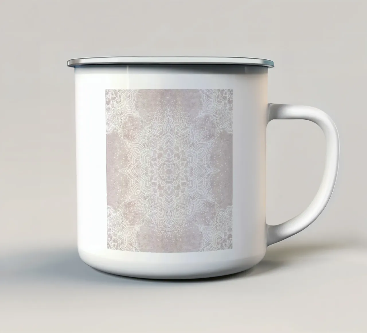 Mandala vintage soft boho - blush neutro tazza in smalto da Bloomery Decor