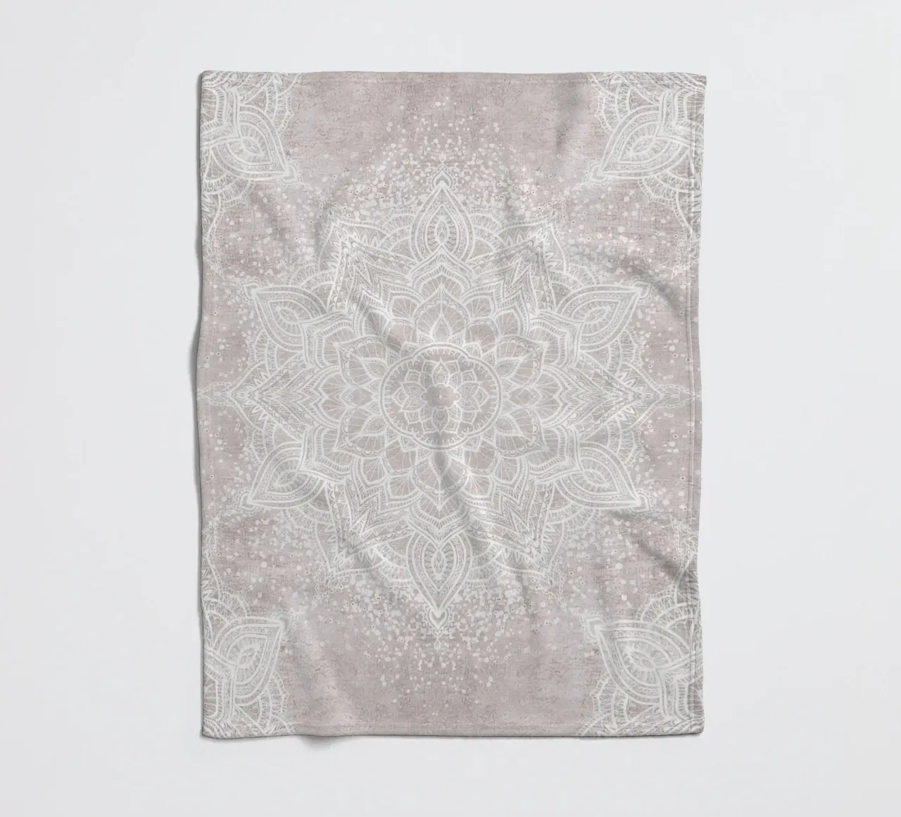 Mandala vintage soft boho - blush neutro coperta in pile da Bloomery Decor