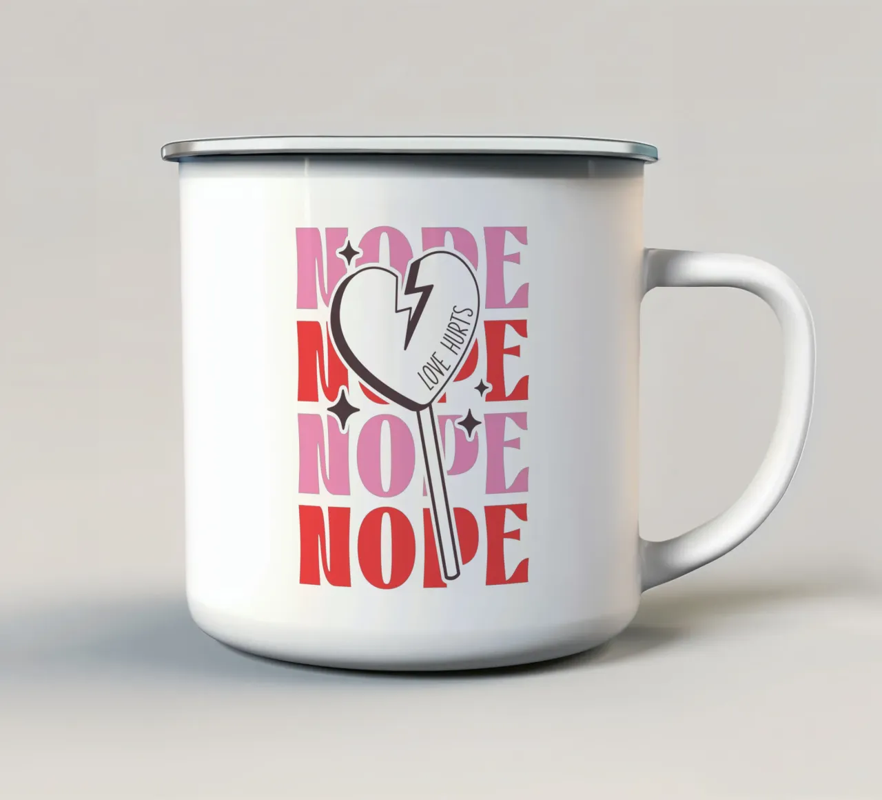 NOPE tazza in smalto da edsonramosart