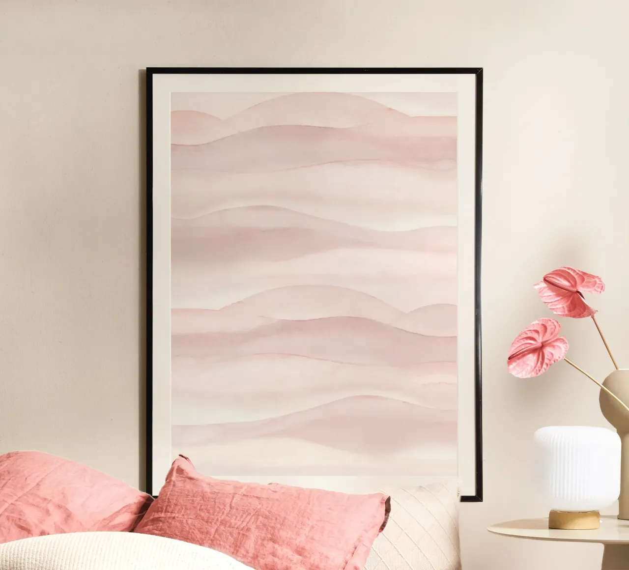 Boho Aquarell ombre soft blush Hahnemühle von Bloomery Decor