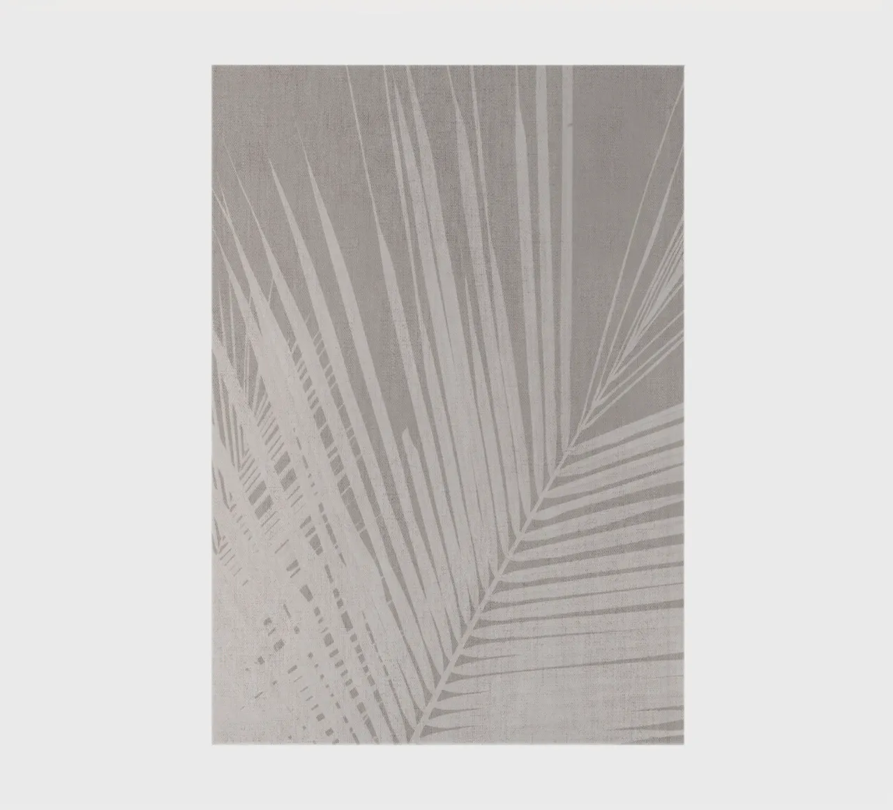Neutral palm leaf on beige linen texture notebook by Bloomery Decor