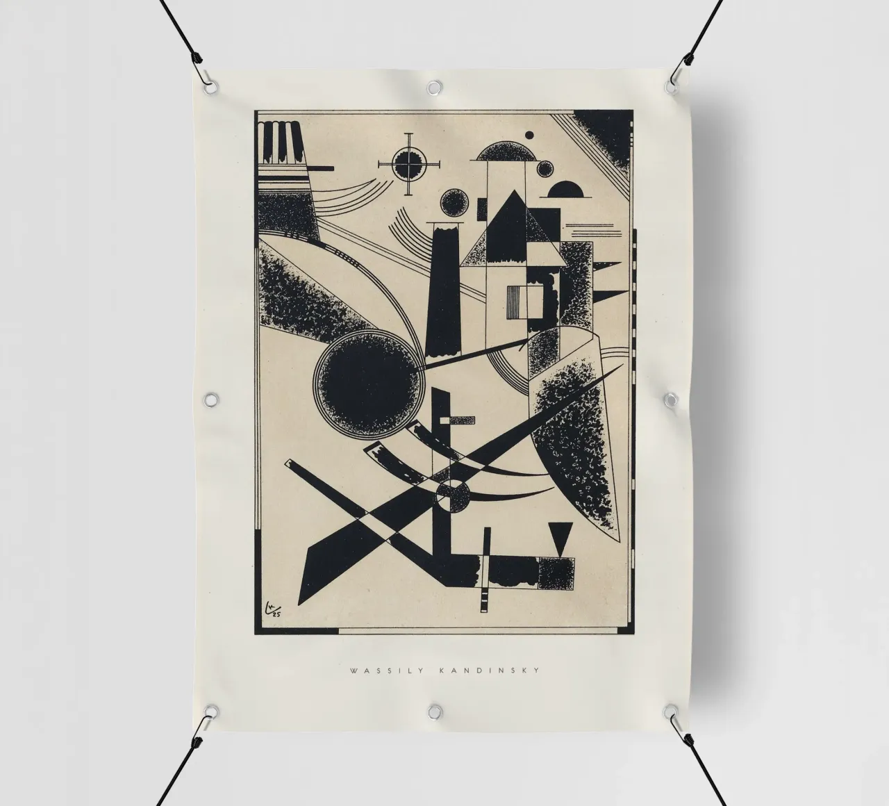 Wassily Kandinsky - Lithographie No. III telo in pvc da Old Masters