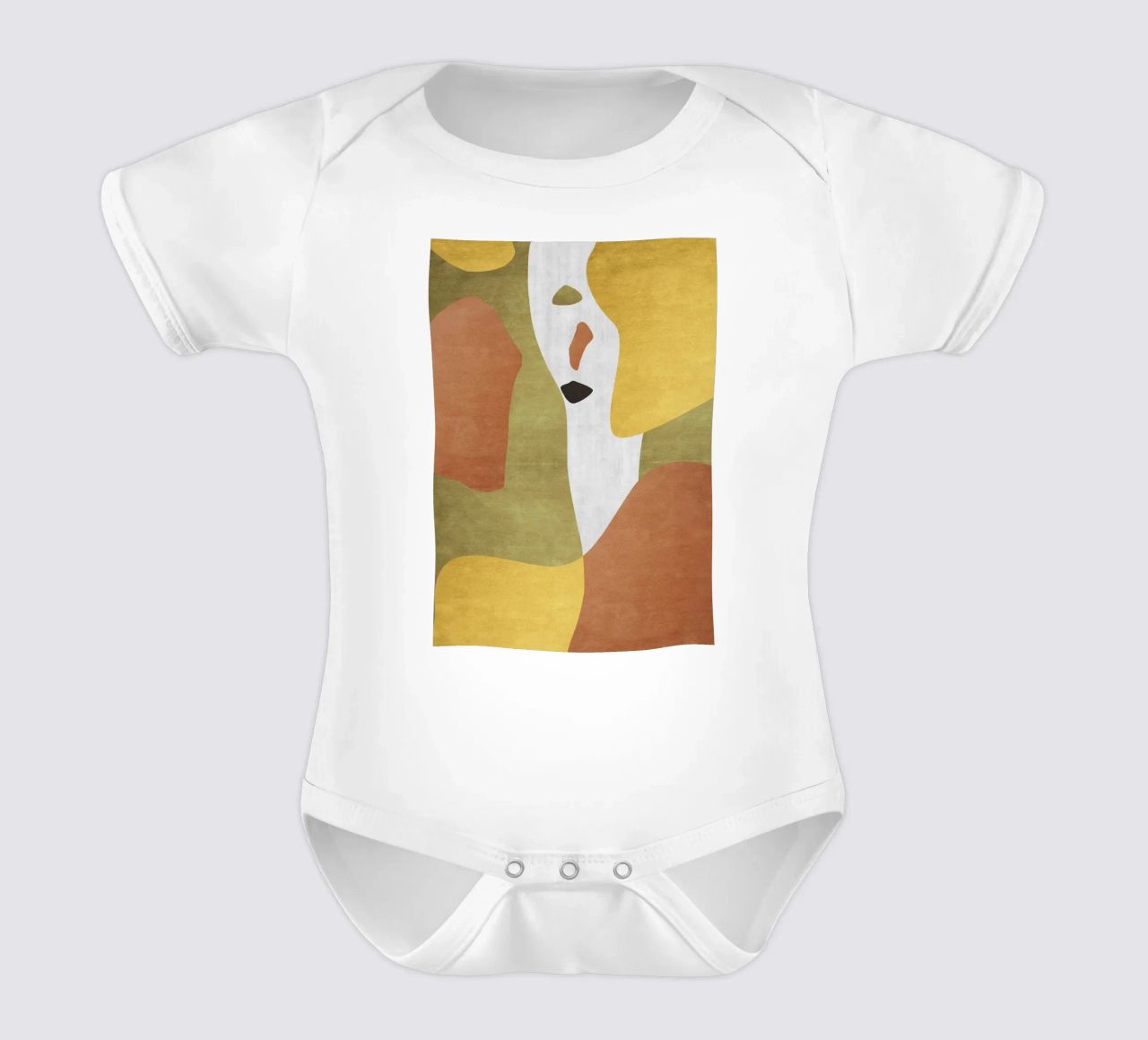 Abstract forms in earthy tones body neonato maniche corte da LisaArtes